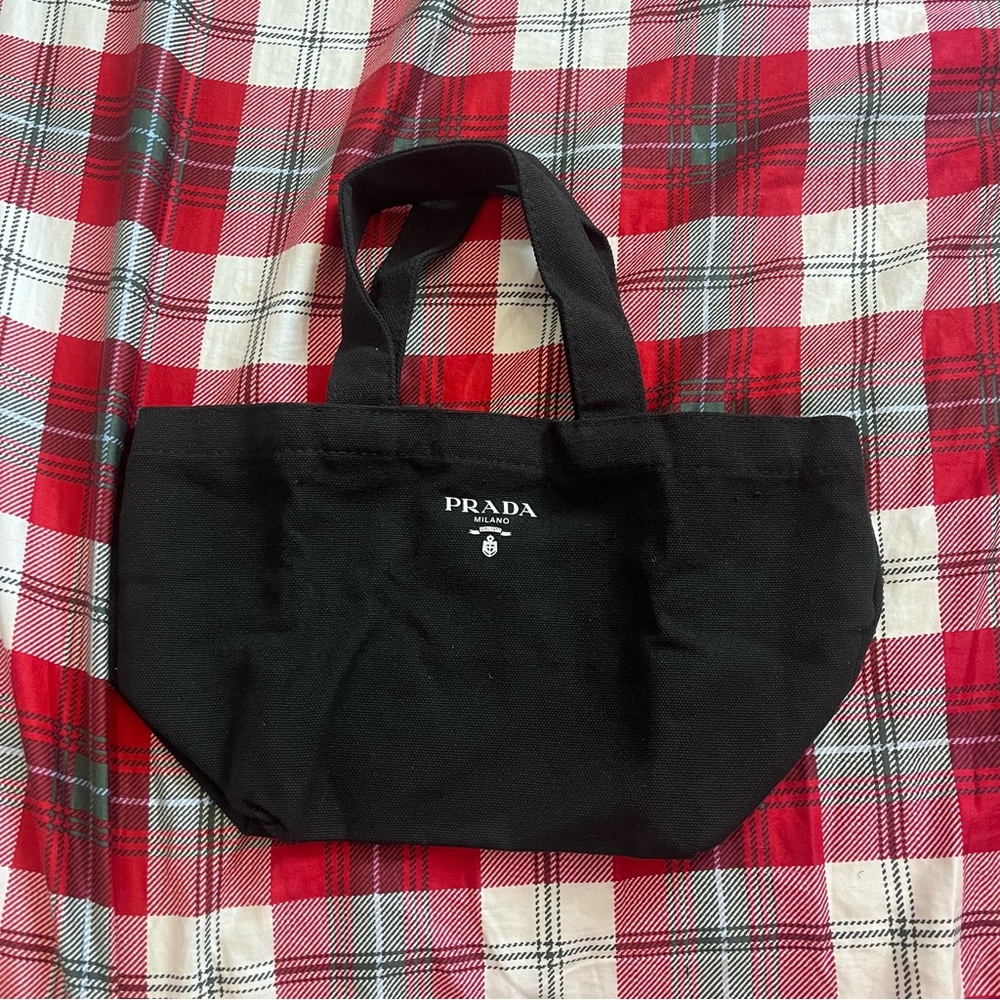 New PRADA Cosmetic Canvas Tote Bag Logo in Black GWP - Picture 5 of 9